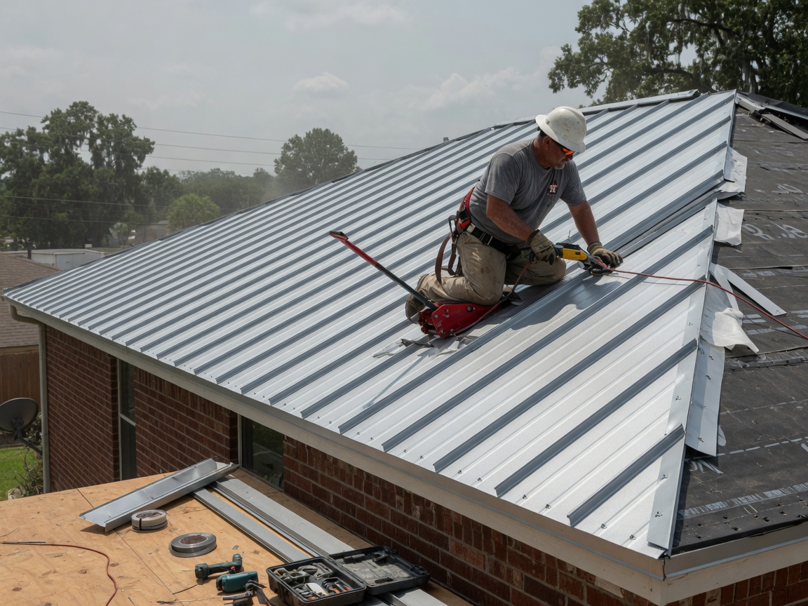 metal roof installation in Houston