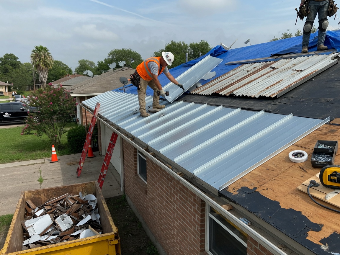 metal roof replacement in Houston